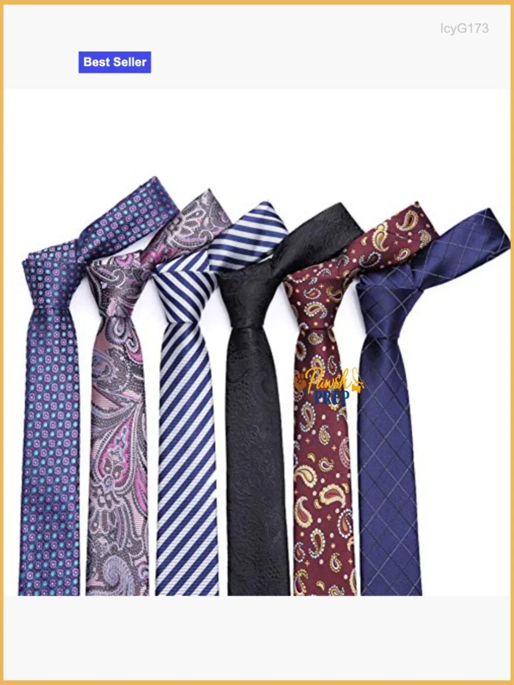 Skinny Neckties for Men, 2.35'' Wide Slim Ties, Pack of 6, Polyester